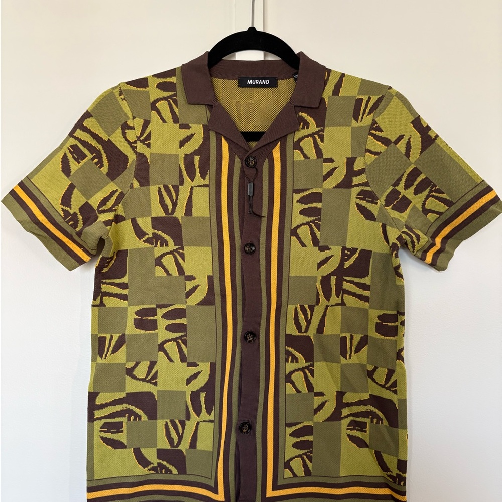 NWT Murano Big Boys Jacquard Block Camp Knit Top - 14/16